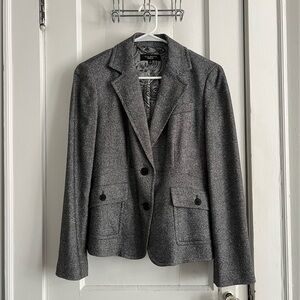 Talbots tweed black and white blazer size 6